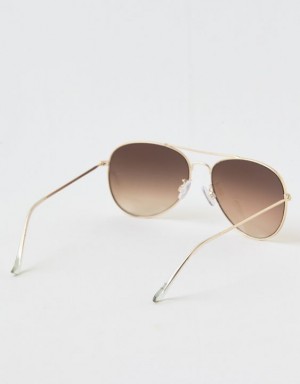 Aerie So Fly Sunglasses Gold | 1890UVXKS