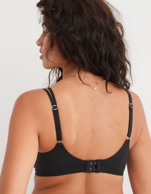 Aerie Sunnie Wireless Push Up Bras Black | 5182OUKBW