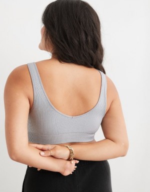 Aerie Superchill Seamless Padded Vooplette Bras Grey | 0756AMPHL