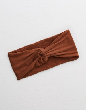 Aerie Top Knot Hair Accessories Brown | 4253VAHZK