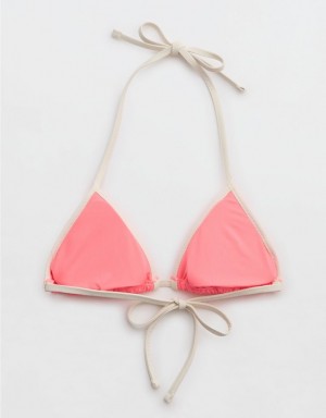 Aerie Wide Rib String Triangle Bikini Top Coral / Orange | 8432GZKXB