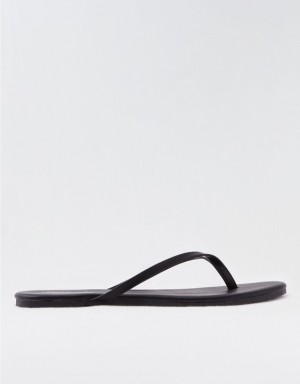 Aerie Woven Platform Flip Flops Black | 4213WNTJL