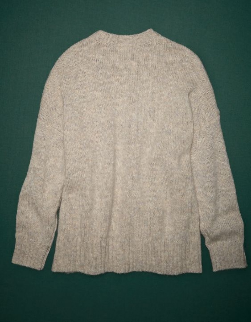 Aerie AE77 Premium Mohair-Blend Boyfriend Sweater Grey | 5781CFPQJ