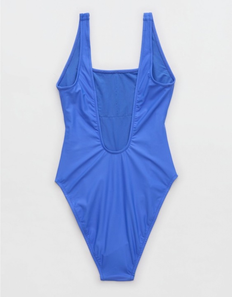 Aerie Astrology Babewatch One Piece Swimsuits Blue | 9267PZMKX