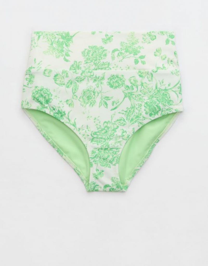 Aerie Banded High Waisted Bikini Bottom Green | 3258EQBDG