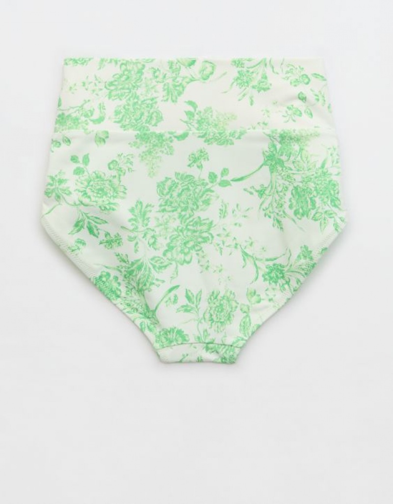 Aerie Banded High Waisted Bikini Bottom Green | 3258EQBDG