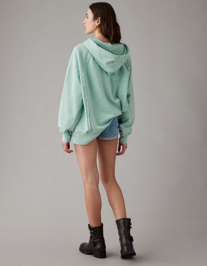 Aerie Big Hug Oversized Hoodie Green | 6794PGHYL