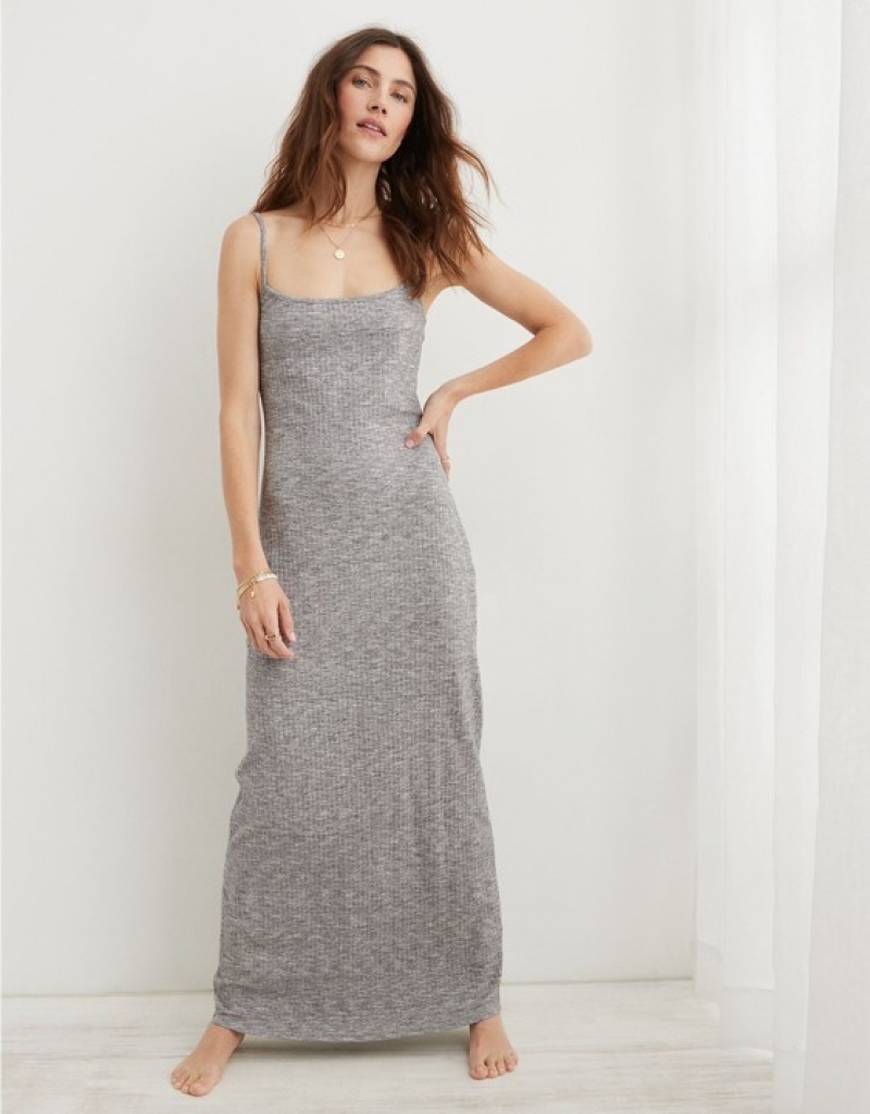 Aerie Bodycon Maxi Dress Grey | 5231ZFMTU