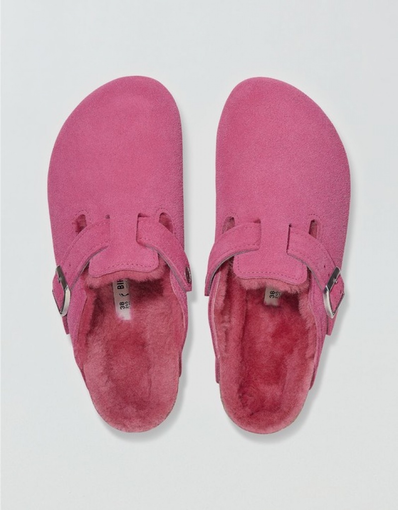 Aerie Boston Shearling Clogs Pink | 2539TAHCK