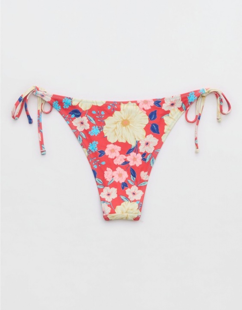 Aerie Cheekiest Tie Bikini Bottom Red | 7639IXOJC