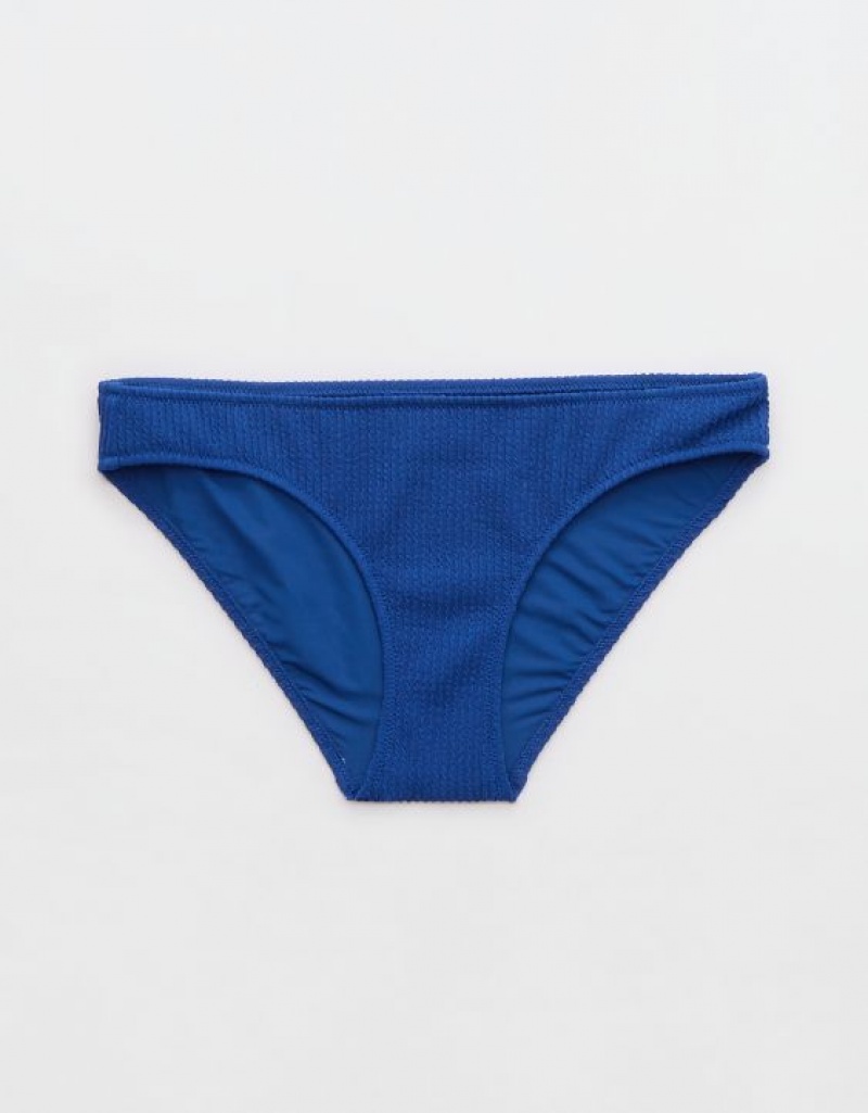 Aerie Crinkle Full Coverage Bikini Bottom Blue | 7503AKGTS