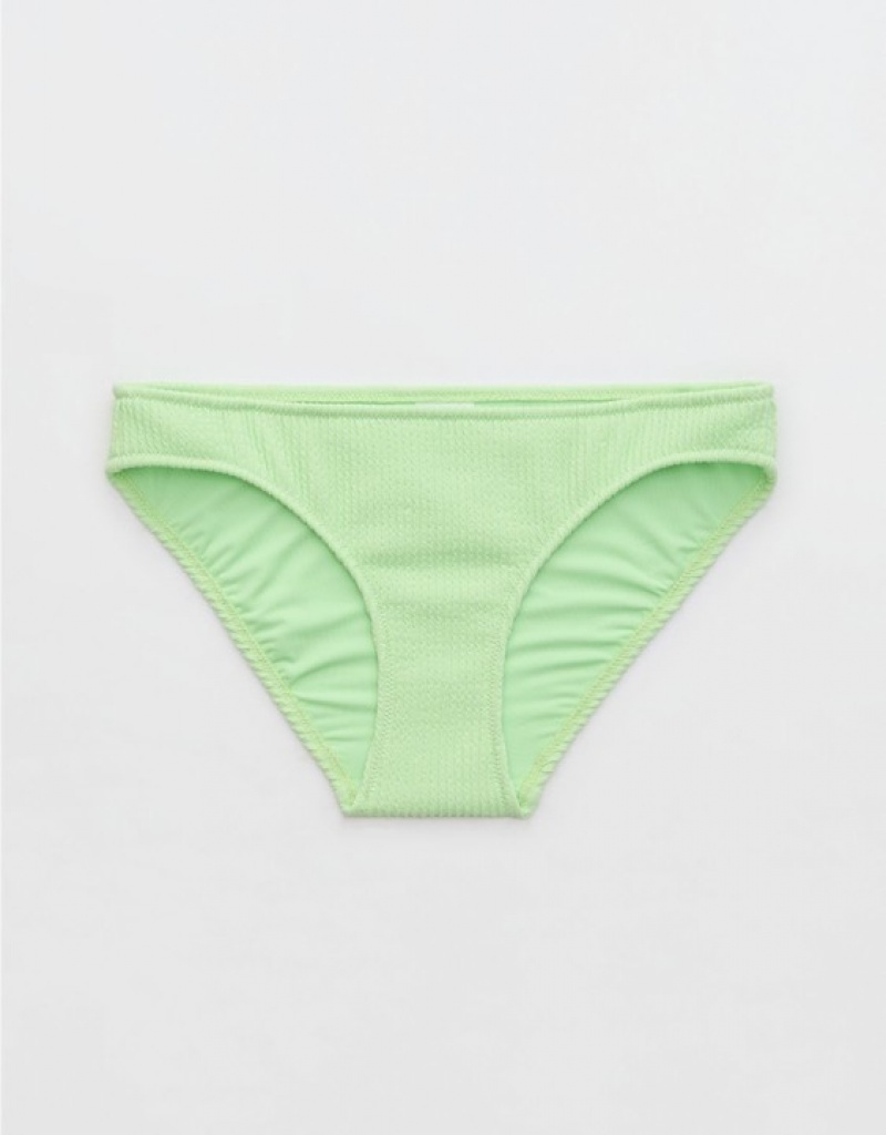 Aerie Crinkle Full Coverage Bikini Bottom Green | 2869TDABO