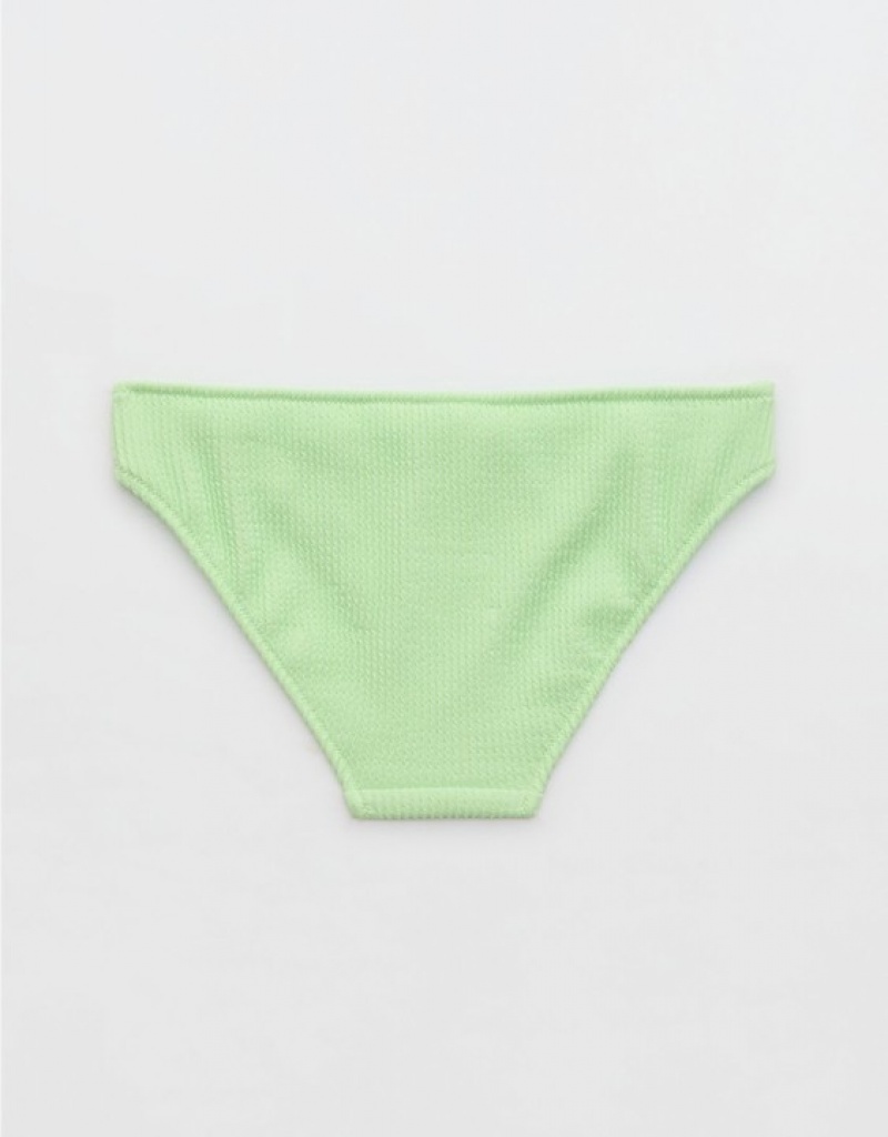 Aerie Crinkle Full Coverage Bikini Bottom Green | 2869TDABO