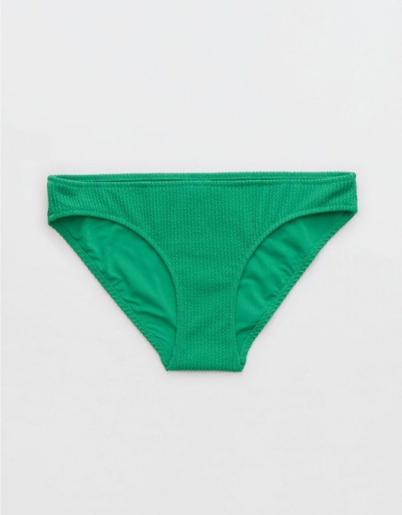 Aerie Crinkle Full Coverage Bikini Bottom Green | 9651XVREF