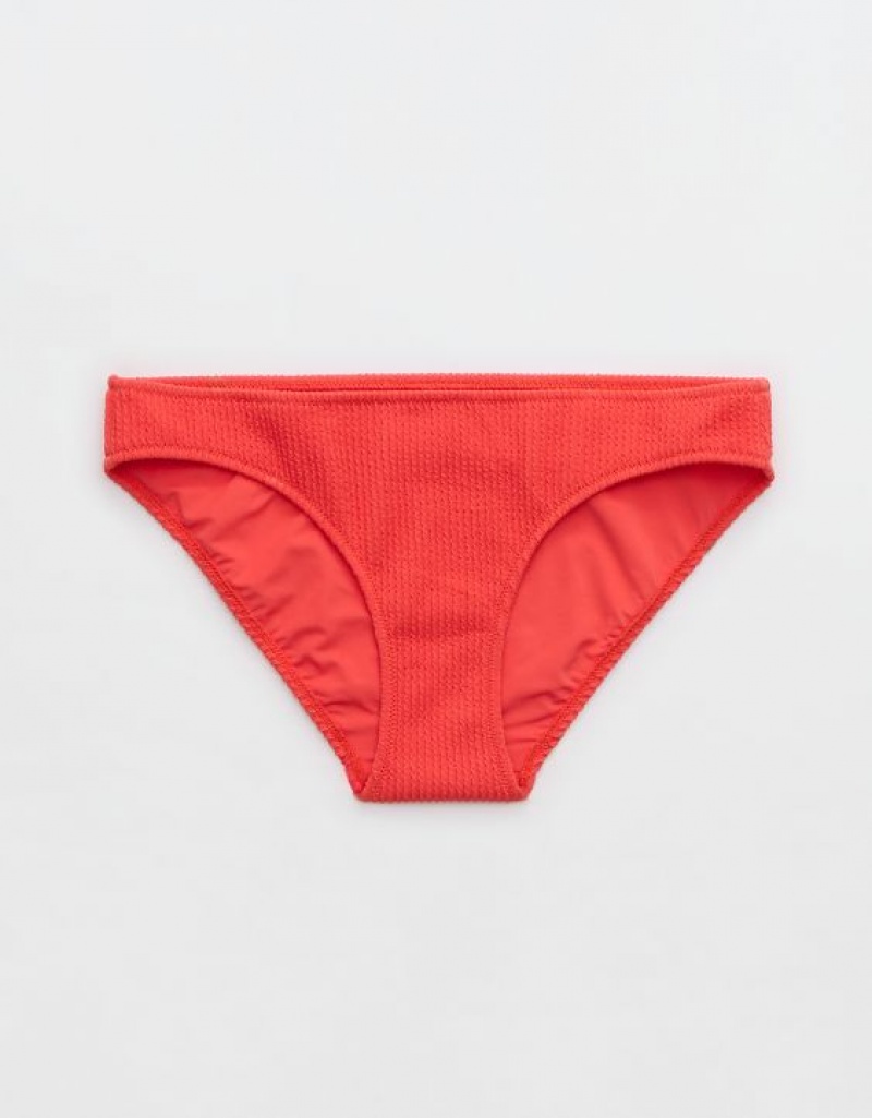 Aerie Crinkle Full Coverage Bikini Bottom Red | 0365QOCUG