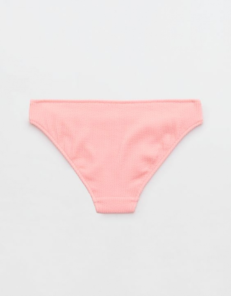 Aerie Crinkle Full Coverage Bikini Bottom Pink | 5942IBYCN