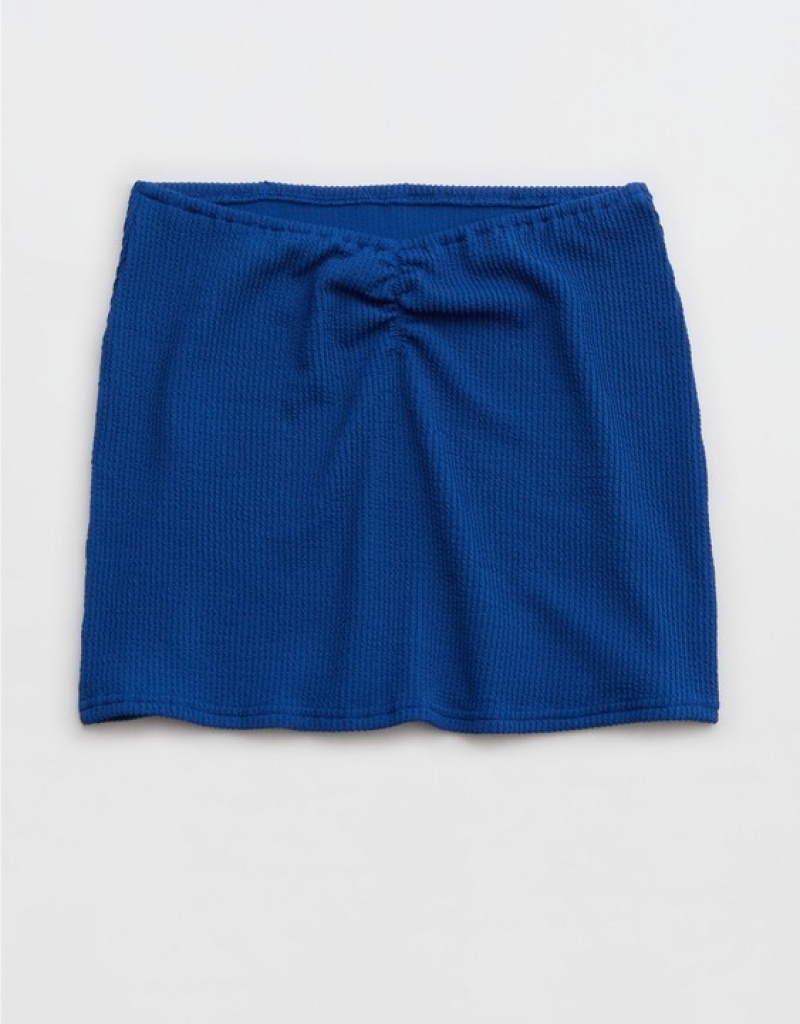 Aerie Crinkle Swim Tube Skirts Blue | 3685WGITO