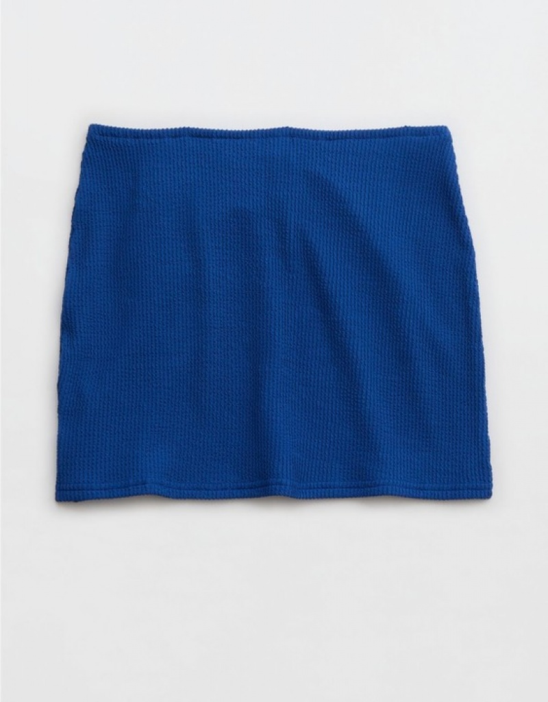 Aerie Crinkle Swim Tube Skirts Blue | 3685WGITO