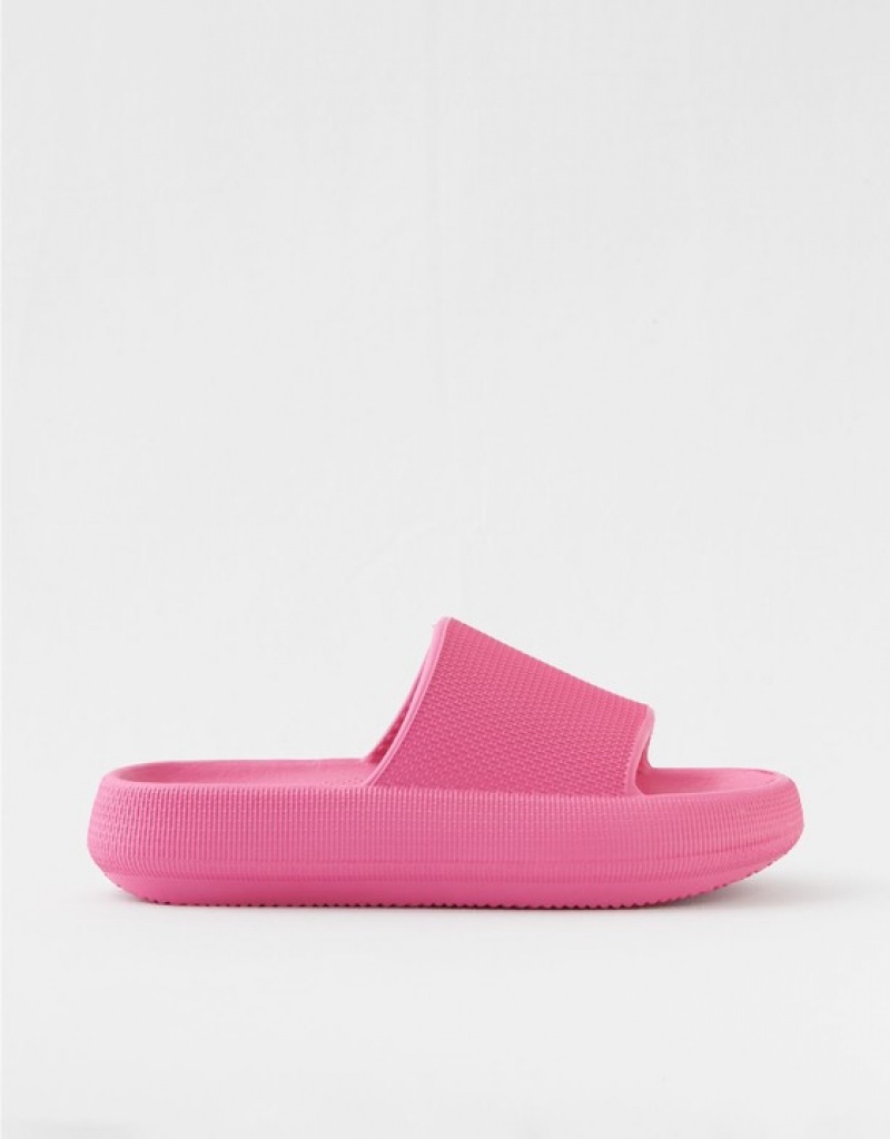 Aerie Cushionaire Feather Slides Light Pink | 7518AIDVN