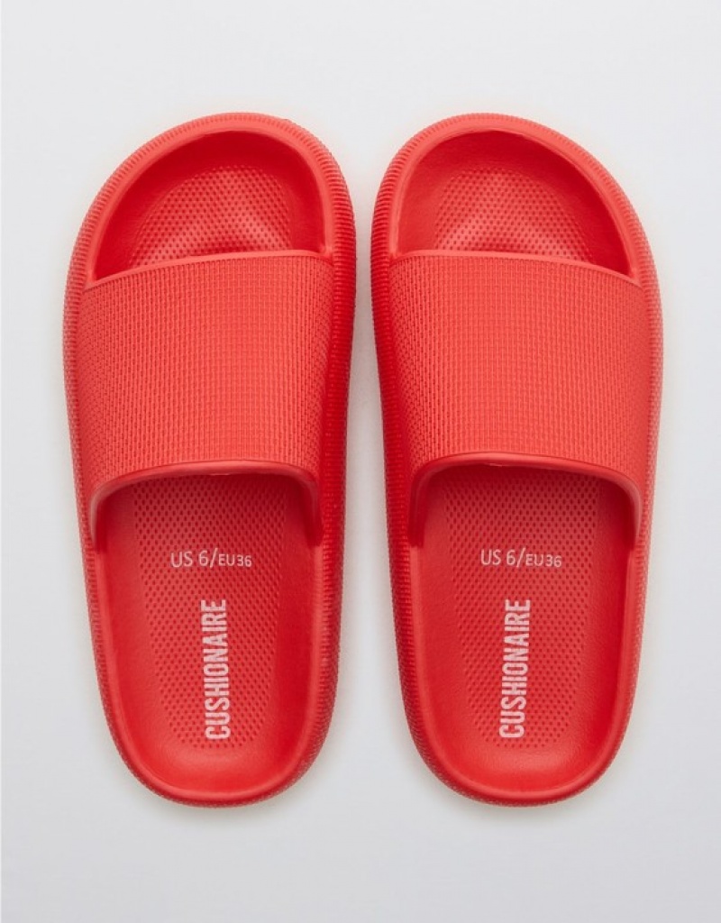 Aerie Cushionaire Feather Slides Light Red | 7912YXQCE