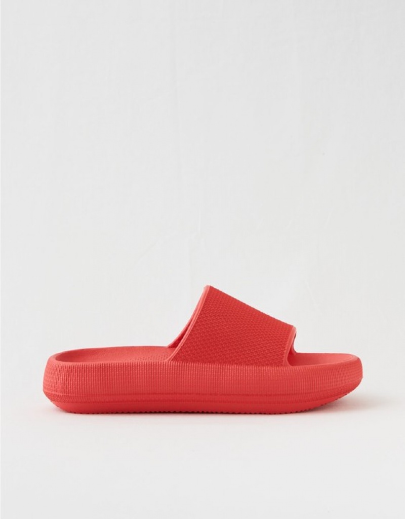 Aerie Cushionaire Feather Slides Light Red | 7912YXQCE