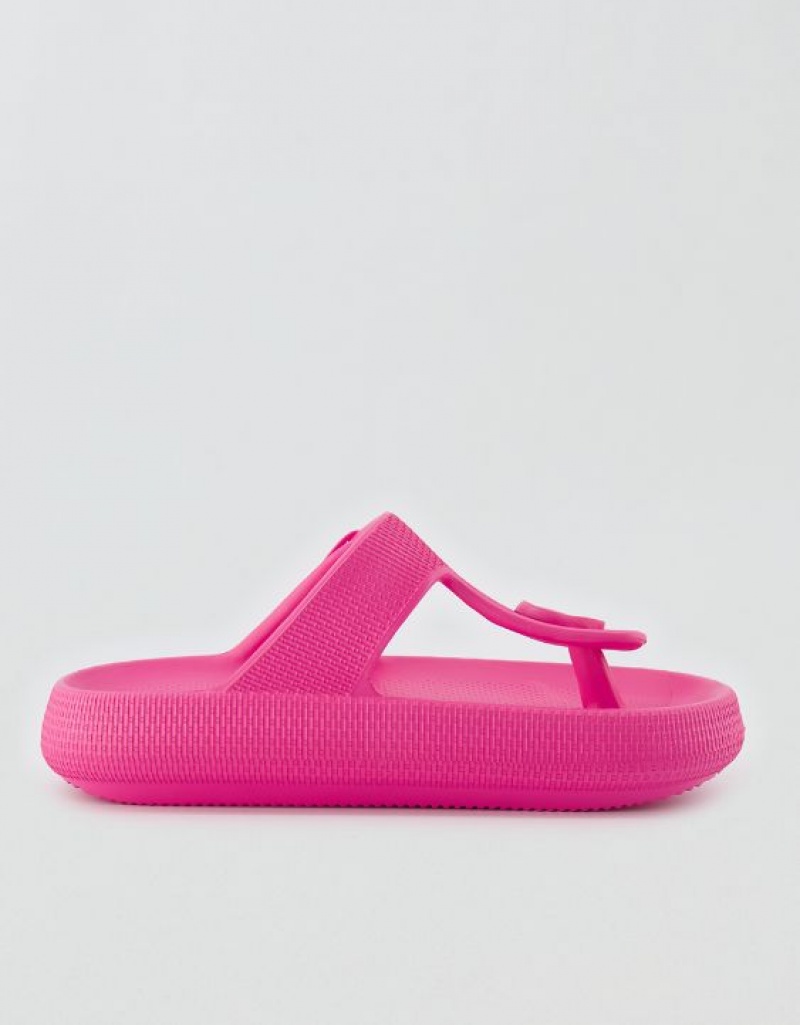 Aerie Cushonaire Flo Cloud Thong Sandals Pink | 0726ZXFPD