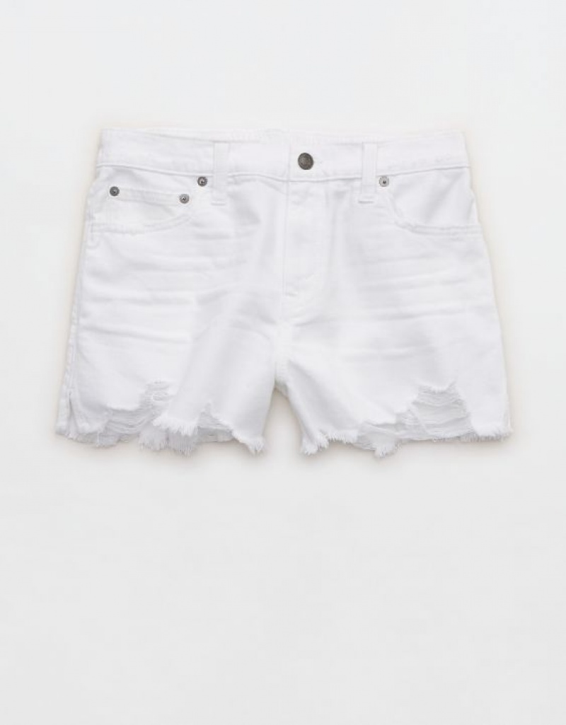 Aerie Daydream Denim Shorts White | 1605TWXFK