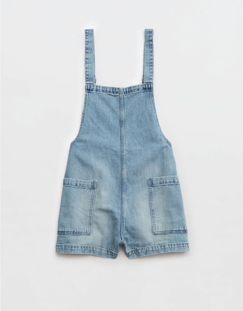 Aerie Denimalls Jumpsuit Light Wash | 6582QKMEP