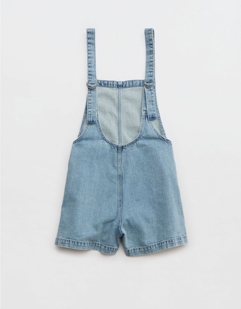 Aerie Denimalls Jumpsuit Light Wash | 6582QKMEP