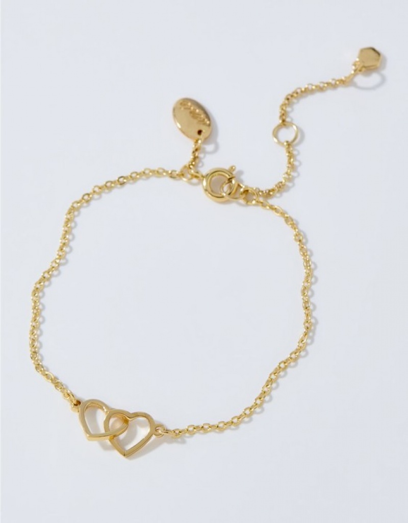 Aerie Double Heartcelet Jewelry Gold | 5687COLWD