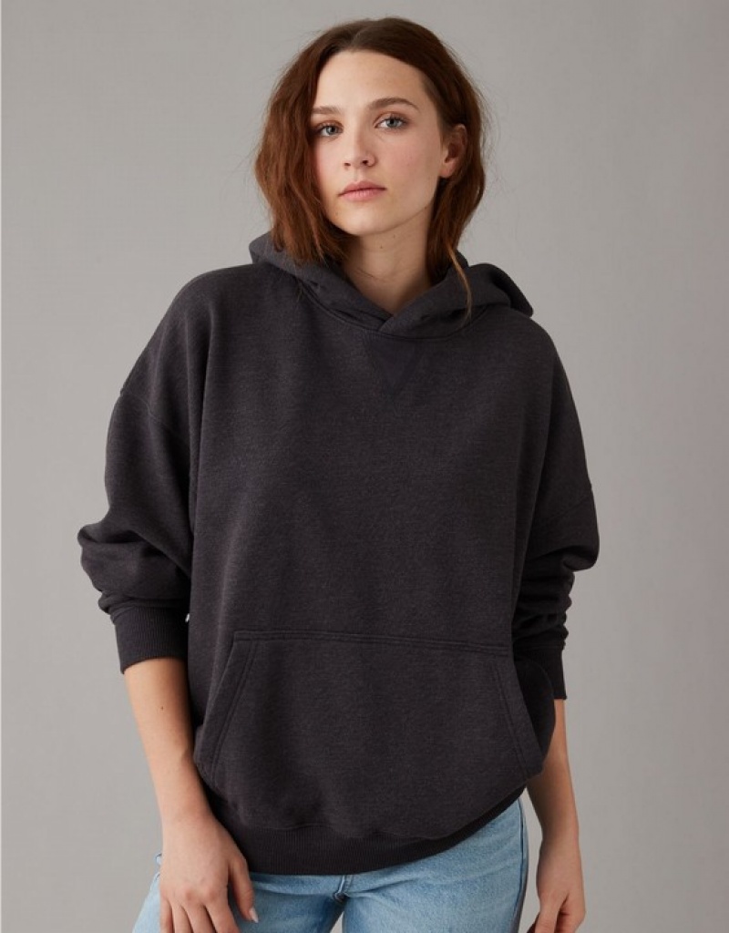 Aerie Fleece Hoodie Black | 3807LTXGA