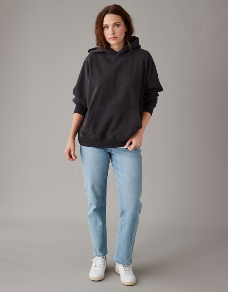 Aerie Fleece Hoodie Black | 3807LTXGA