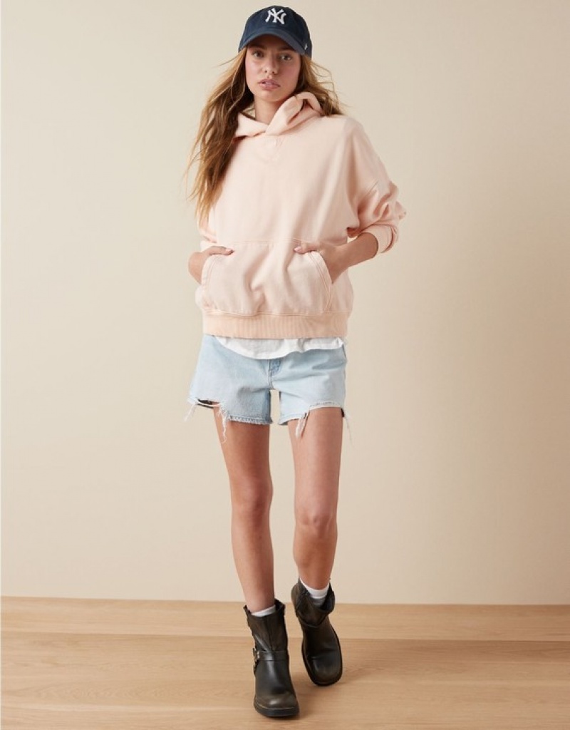 Aerie Fleece Hoodie Light Pink | 4906IPVUY