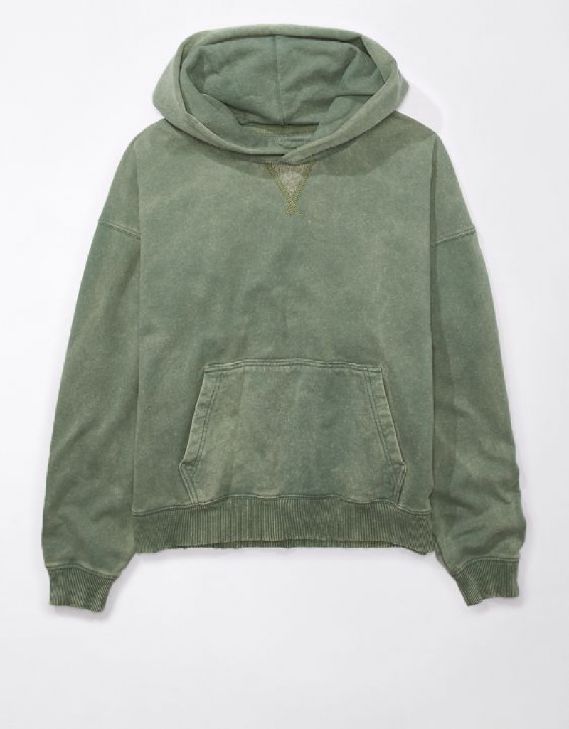 Aerie Fleece Hoodie Olive | 8067IDQPS