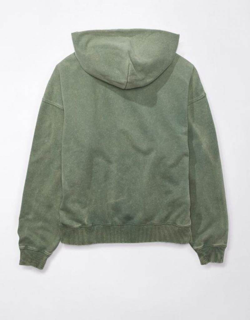 Aerie Fleece Hoodie Olive | 8067IDQPS