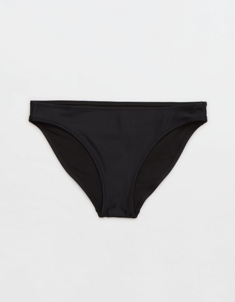 Aerie Full Coverage Bikini Bottom Black | 6357UGVEX