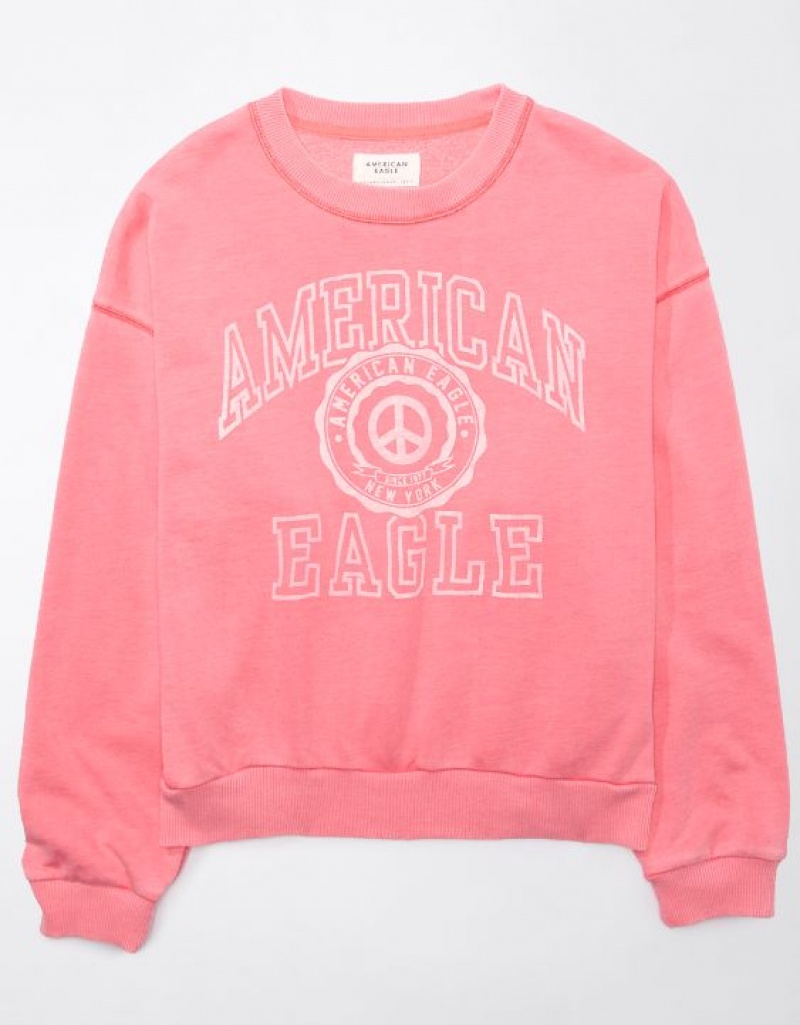 Aerie Funday Graphic Sweatshirts Coral | 2596VCYRH