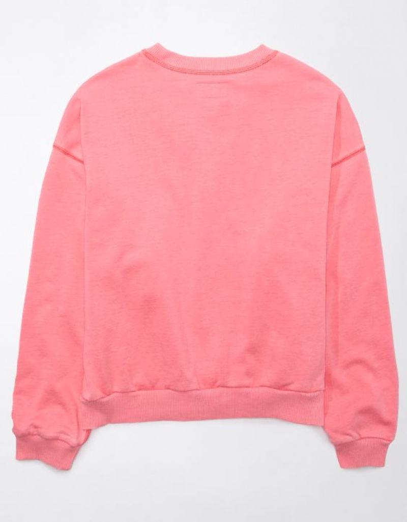 Aerie Funday Graphic Sweatshirts Coral | 2596VCYRH