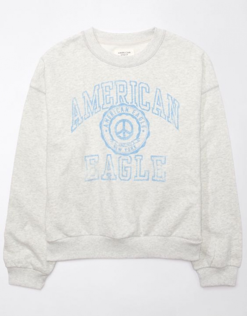 Aerie Funday Graphic Sweatshirts Grey | 2406NTZGA