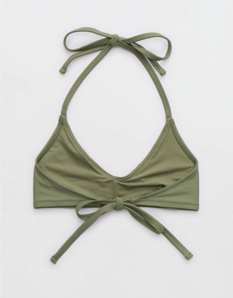 Aerie Halter Voop Bikini Top Olive | 5283HBTNU