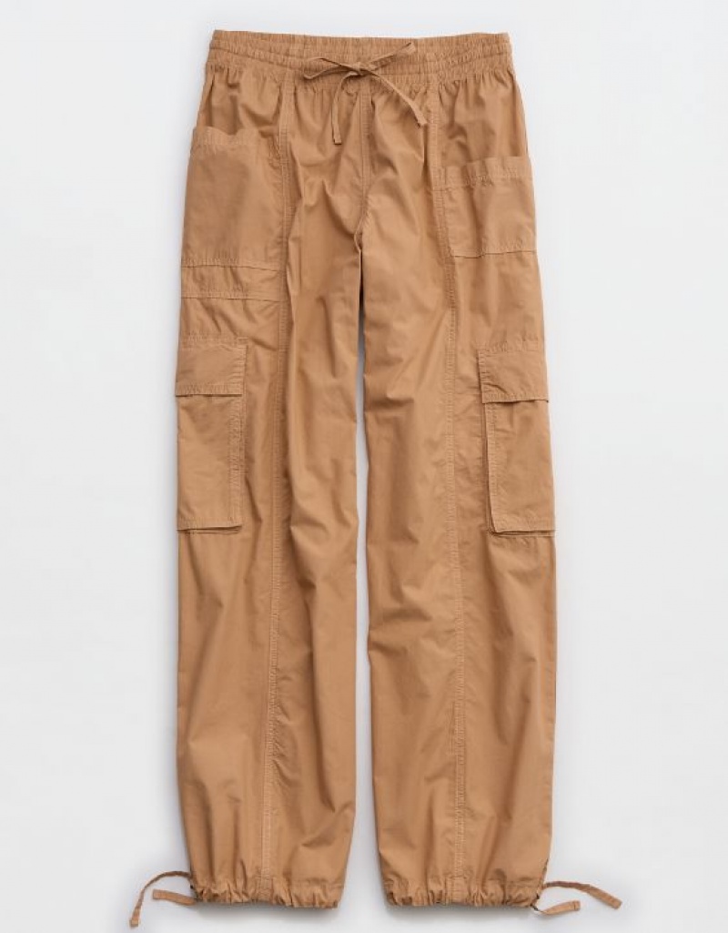 Aerie High Waisted Go-For-Itgy Cargo Pants Brown | 5062XLWMY