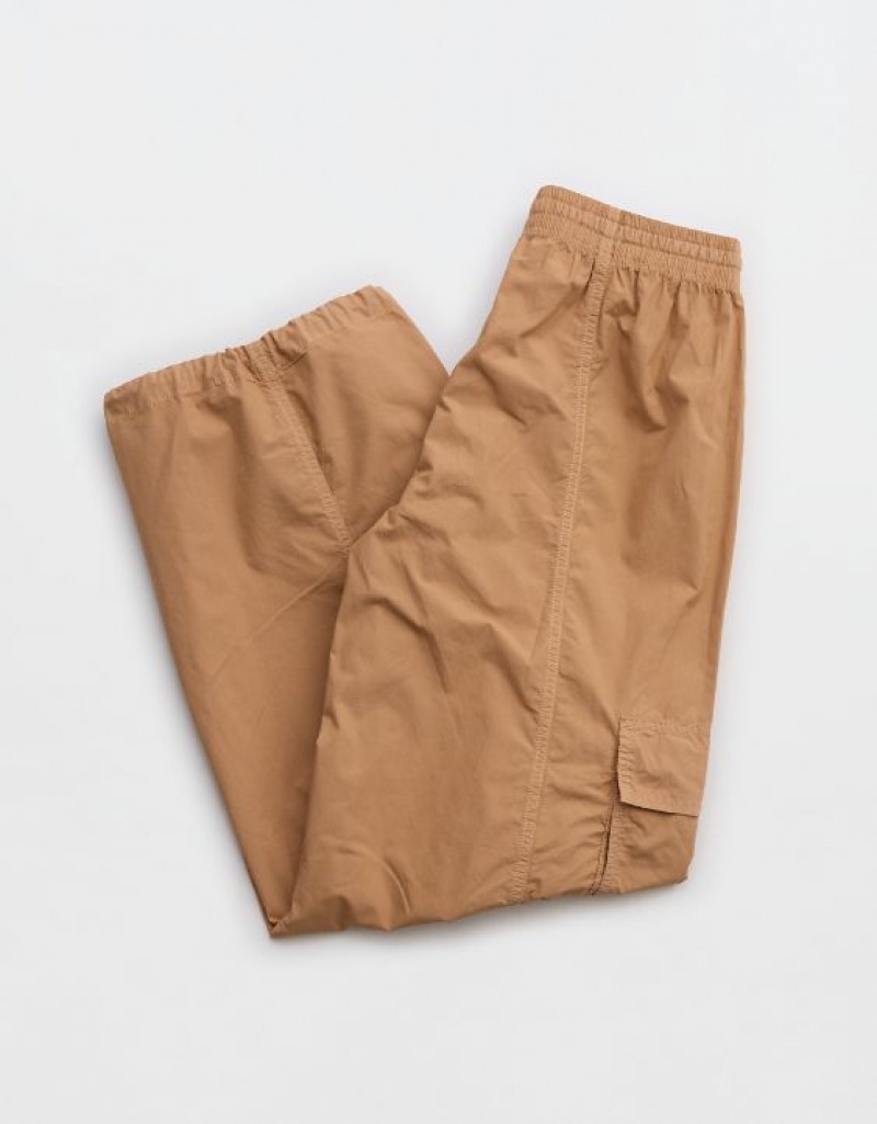 Aerie High Waisted Go-For-Itgy Cargo Pants Brown | 5062XLWMY