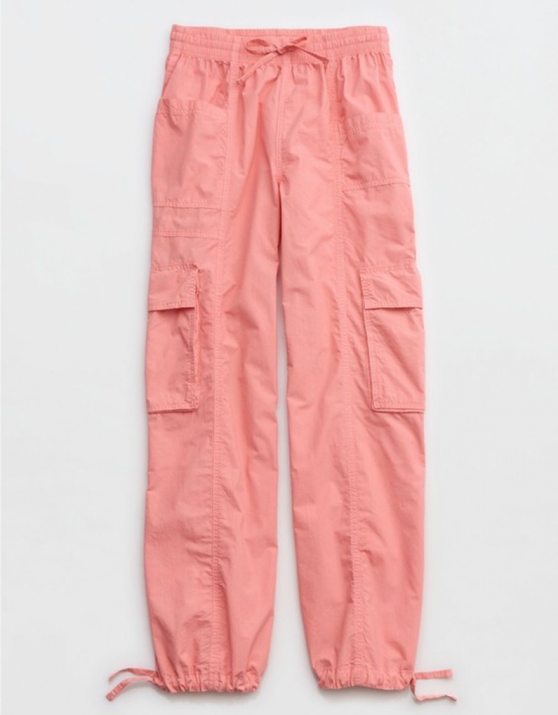 Aerie High Waisted Go-For-Itgy Cargo Pants Coral | 2865XBRVL