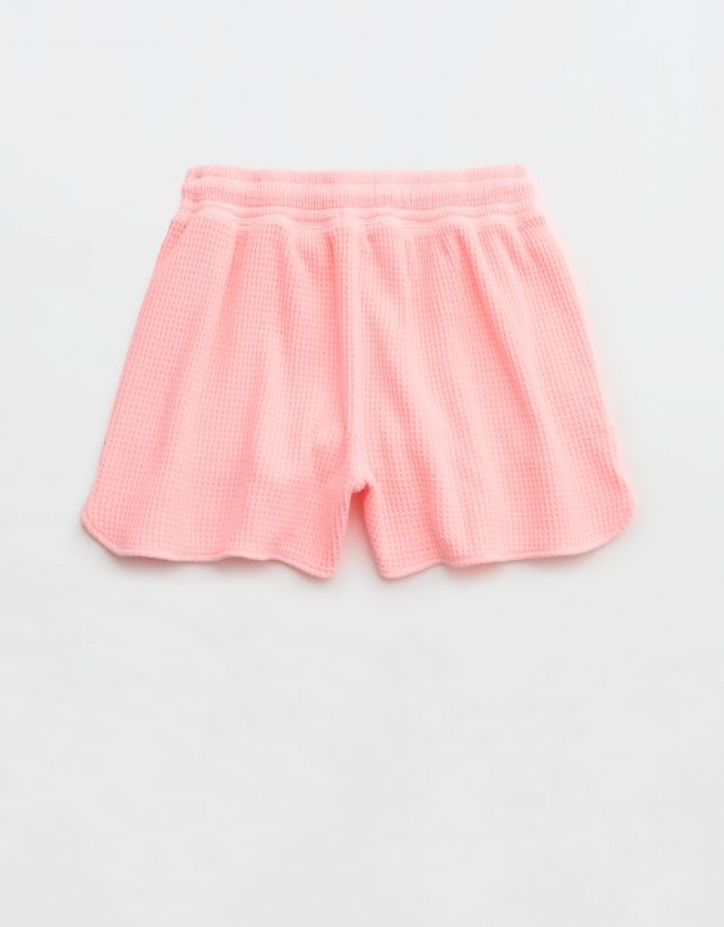 Aerie High Waisted LumberJane Waffle Shorts Pink | 7582EGQYJ