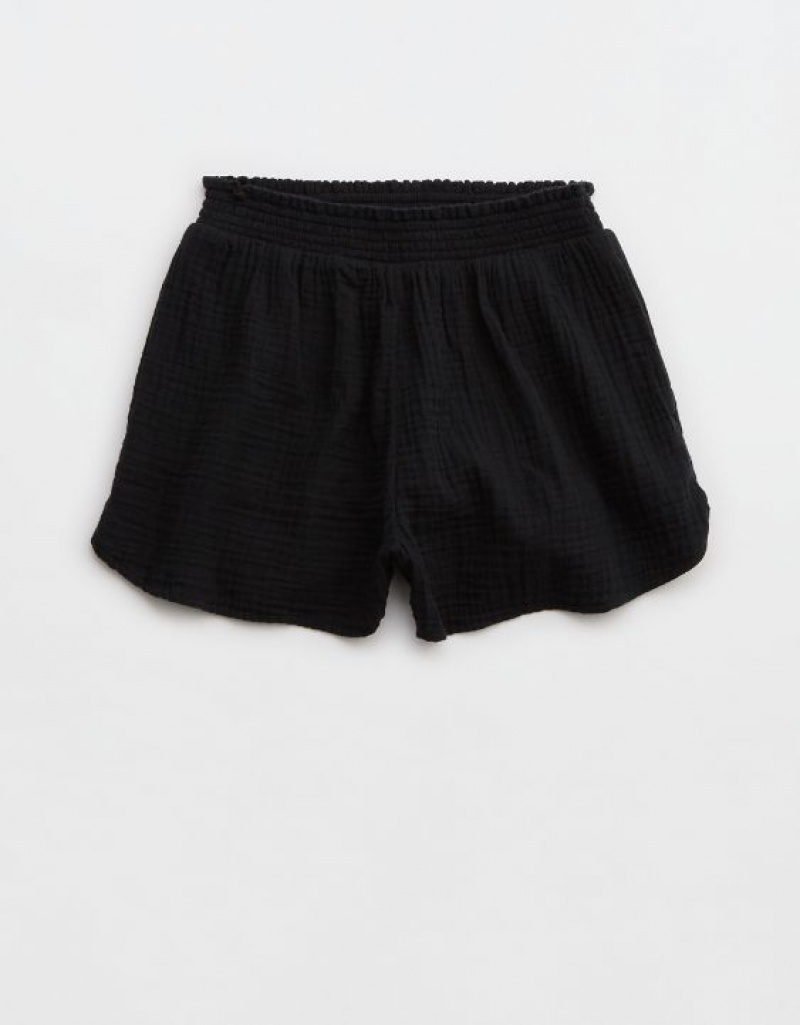 Aerie High Waisted Pool-To-Party Shorts Black | 2160FBLPW