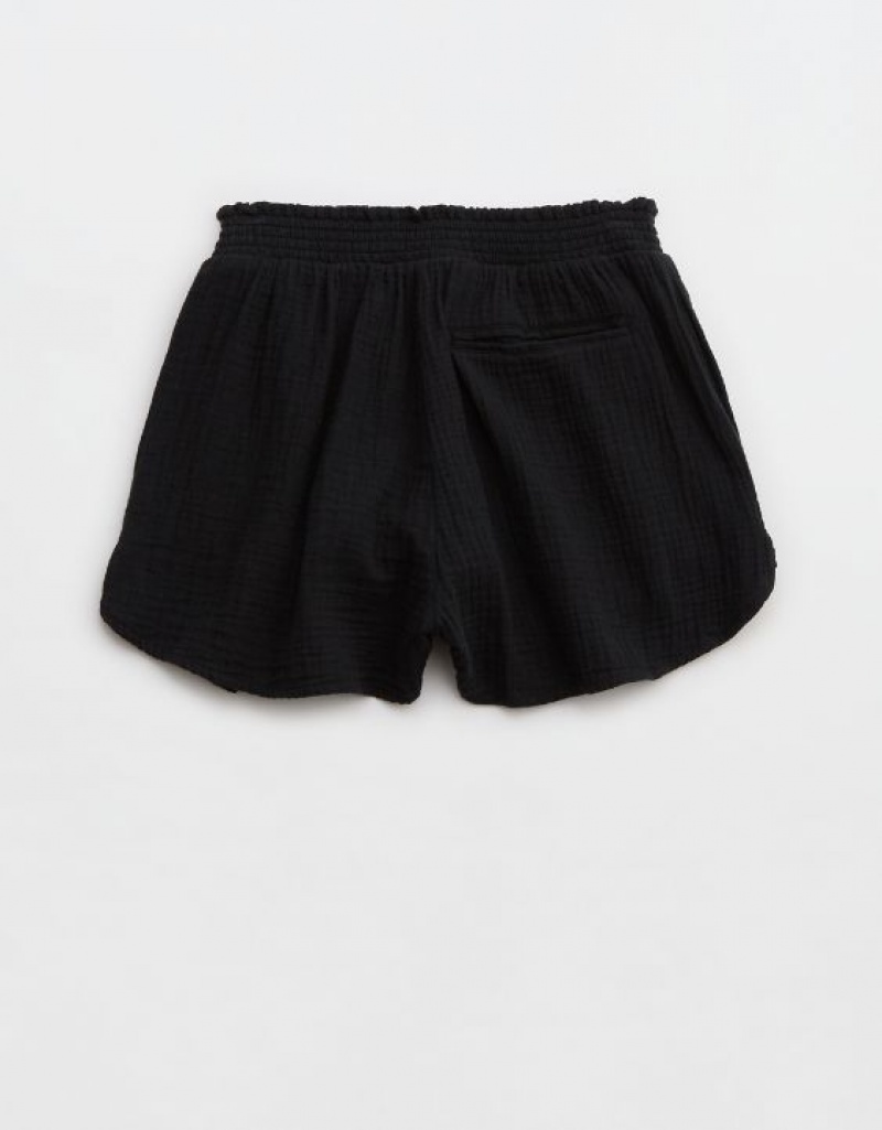 Aerie High Waisted Pool-To-Party Shorts Black | 2160FBLPW