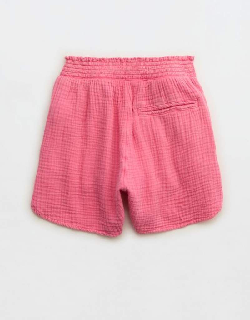 Aerie High Waisted Pool-To-Party Shorts Pink | 8203MYPLD