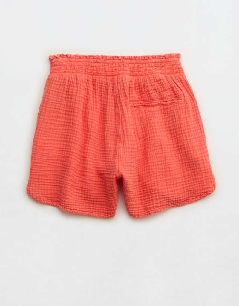 Aerie High Waisted Pool-To-Party Shorts Red | 9586YMFZO