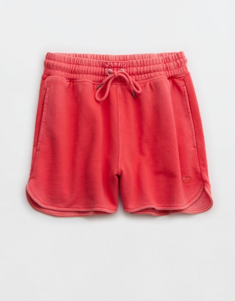 Aerie High Waisted REAL Shorts Red | 7348HPQSG