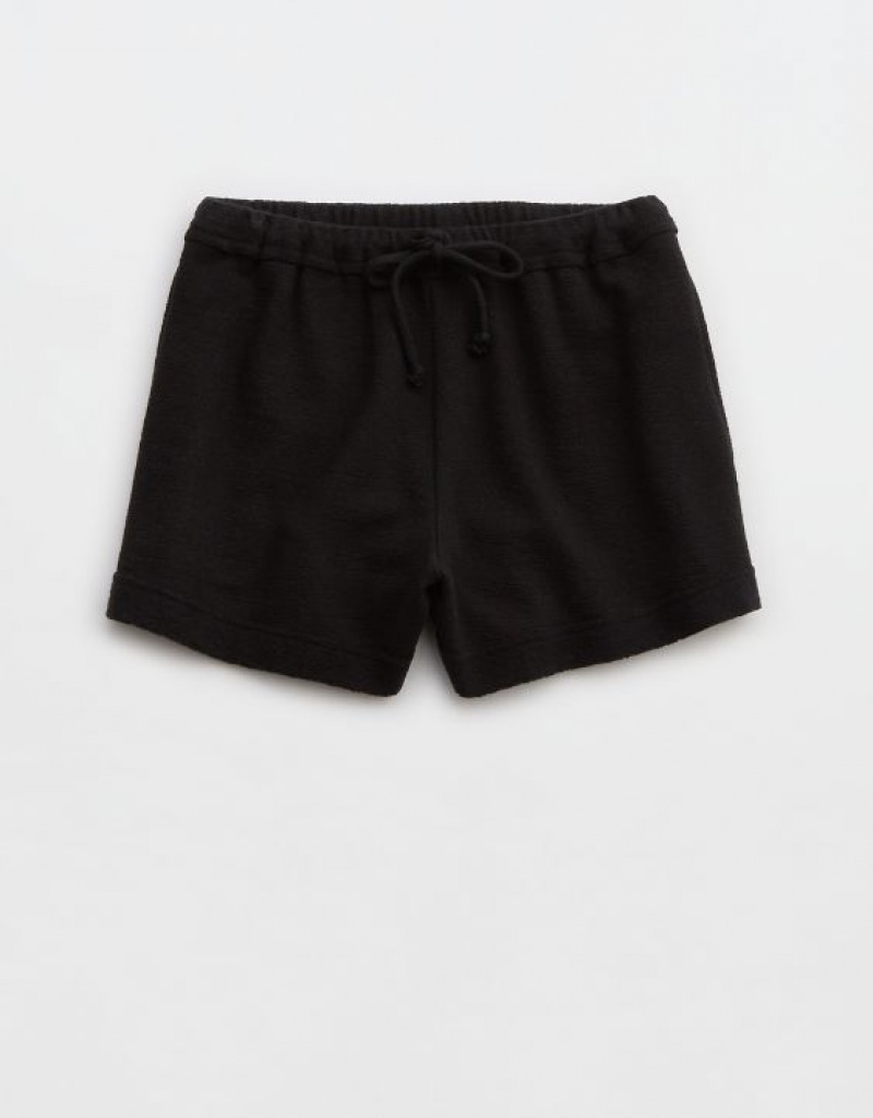 Aerie High Waisted Restart Shorts Black | 8109PVZFI